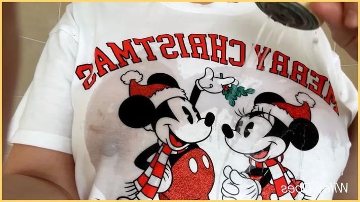 Frauchen wünscht dir Weihnachten ohne BH und Wet-Shirt - 9 Bilder