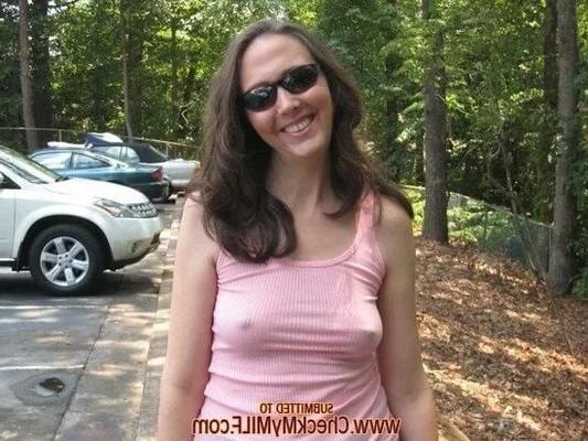 Check My MILF posing outdoors in public - 15 Pics