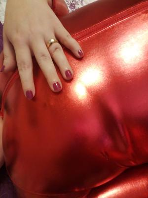 Red Metallic Spandex Zentai Cat Suit