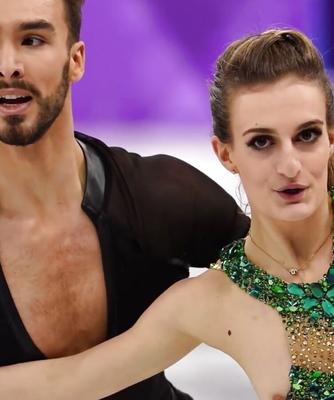 Gabriella Papadakis oops Olympiques Games feb