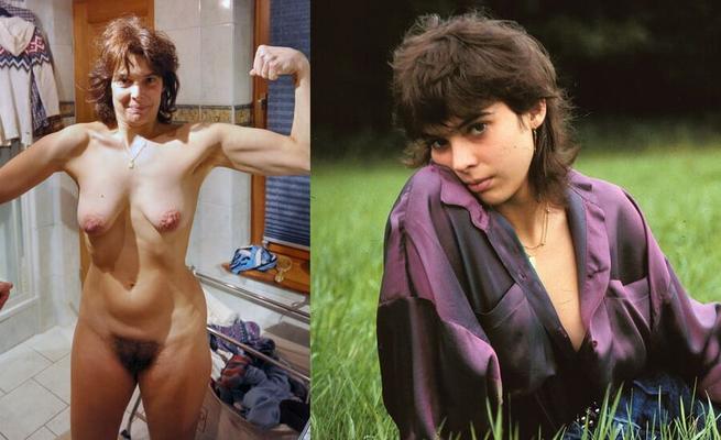 German hairy MILF Sandra dressed-undressed