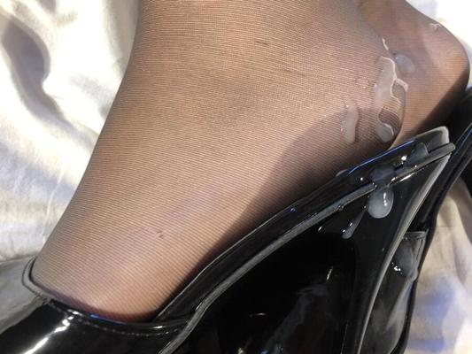 Black Mules and Stockings