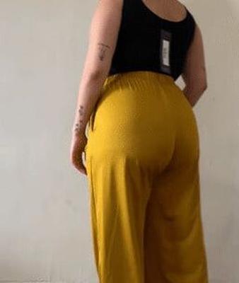 Sexy ass in black see through pants and black thong