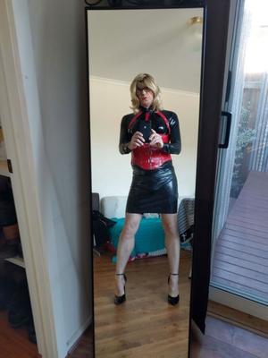 New latex skirt on a sunny Melbourne day