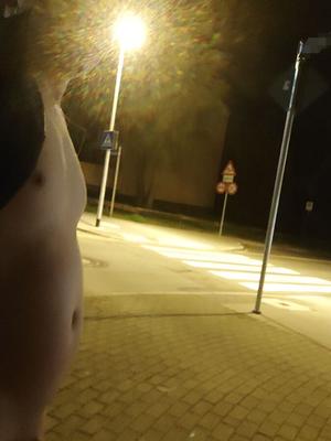Walk naked at night in living area