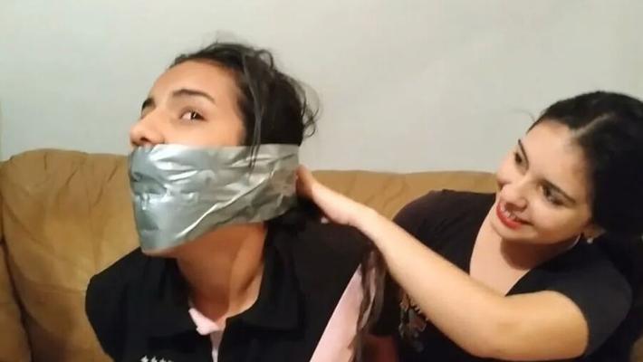 Gagged Girl Duct Tape Wrapped Up Tight - Selfgags