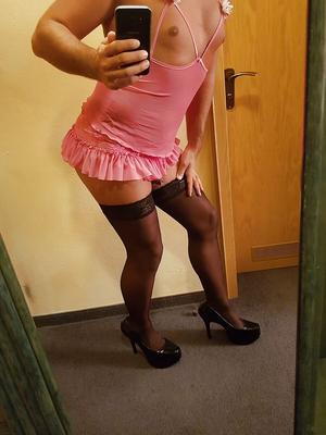 CD Sissy in mini skirt