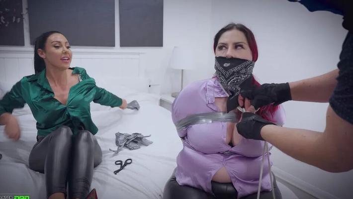 20 Pics Lacey & Mila - Double Cross in Bondage Tied & Tape Gagged