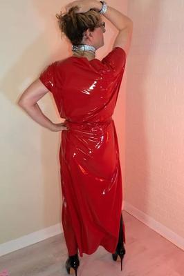 British Milf in Long Latex Rubber Dress from Latexandlovers