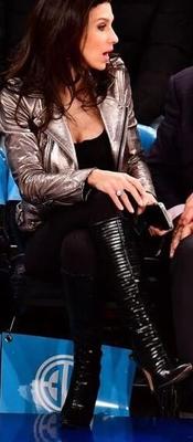 Female Celebrity Boots &amp; Leather - Hilaria Baldwin