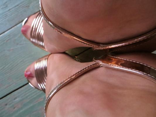 golden platform high heels