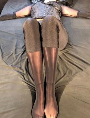 Boots, Clear Heels and Spandex Leggings