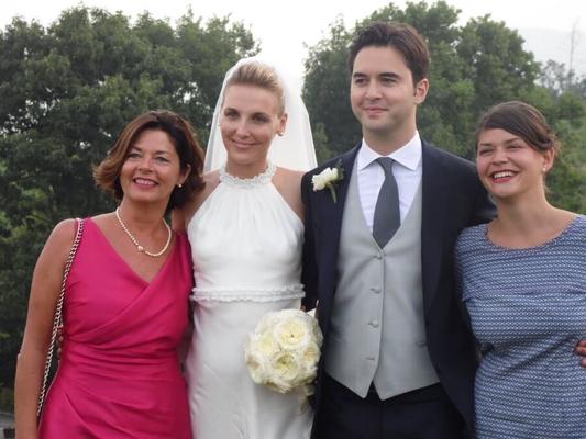 Braless bride with puffy nipples