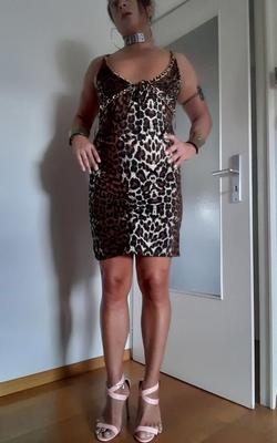 Tygra slut in leopard dress for Longdick Jack.