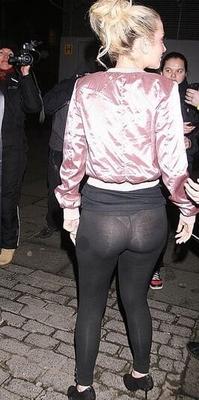 Tulisa Wearing Transparent Leggings
