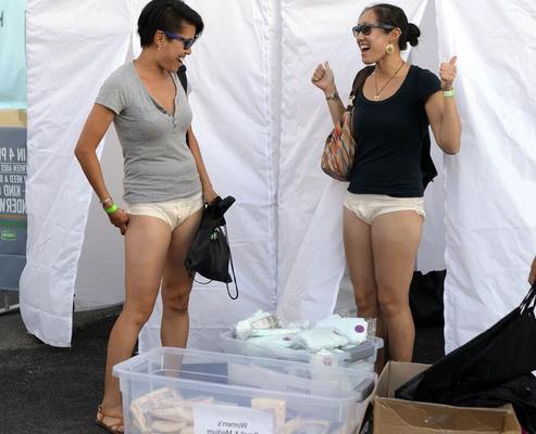 Women wearing Depends panties