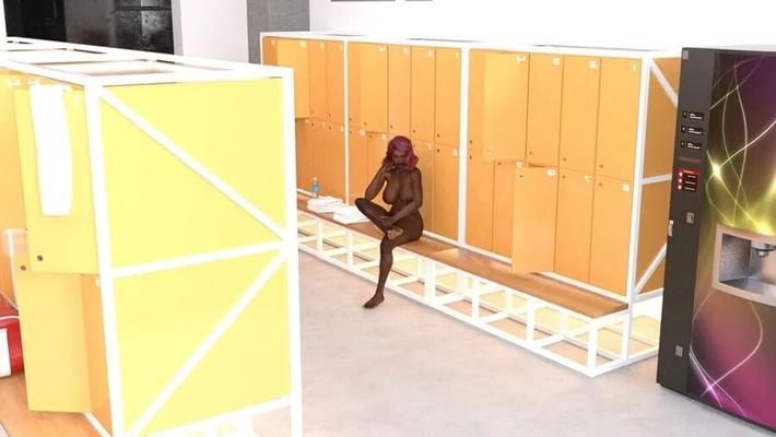 Pam in Fitness-Studio - 3D-Art
