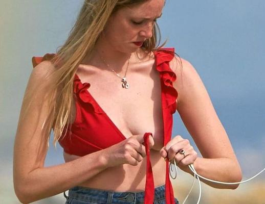 Diana Vickers beach topless in Spain june
