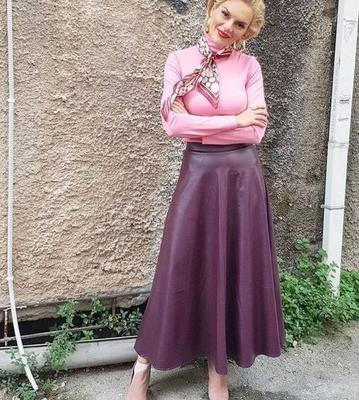 Purple Leather Skirt - by Redbull