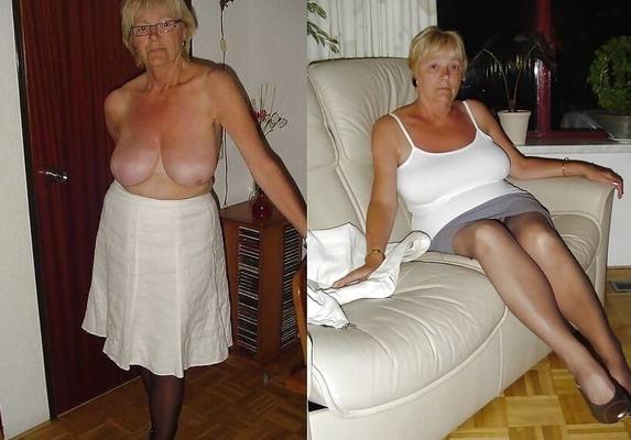 Avós e amadurece vestida e despida