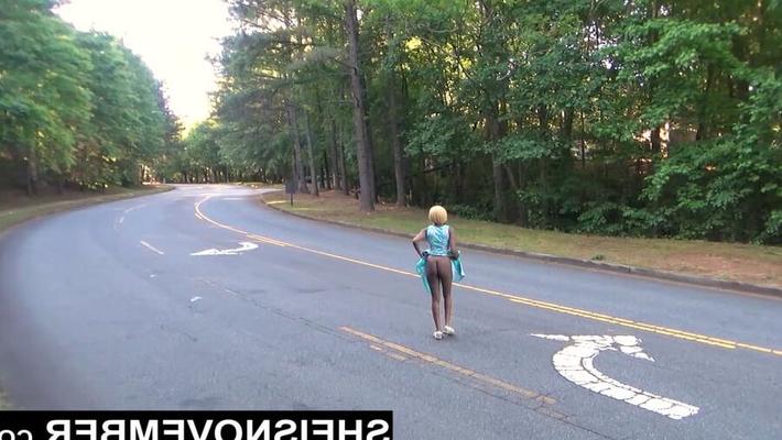 Young Naked Ebony Ass In Street
