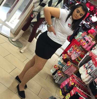Pantyhosed Shopping - Cheap Shop Staff