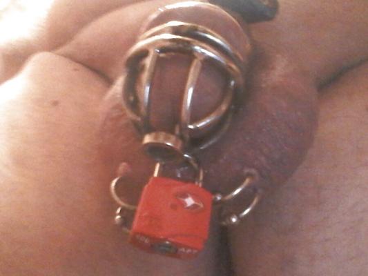 Dutch slave in chastity device