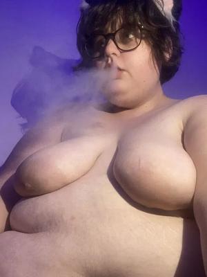 BBW Cat Girl Smoking & Spitting On Tits