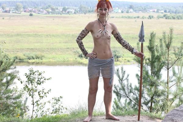 Savage with a spear