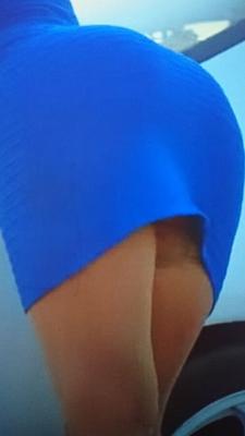 Upskirt fishnet stockings in racecar