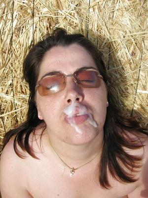Cum on Mature Duckface