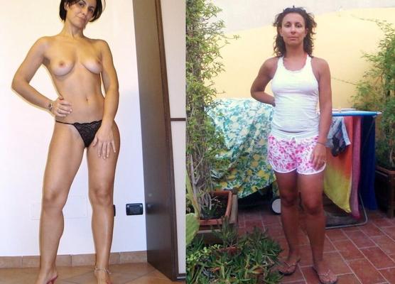 Brunette MILF with a perfect body and sexy feet