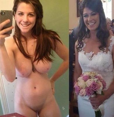 Sexy brides dressed undressed