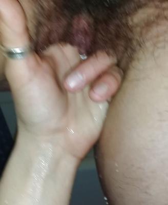 Fingering Hairy Pussy For Squirt