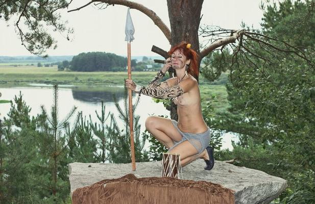 Savage with a spear