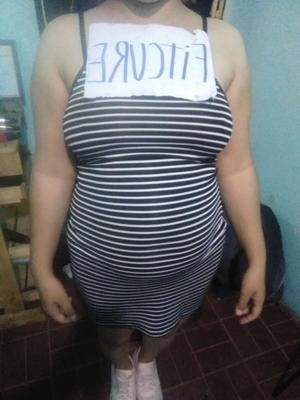 Pack 19: Vestido a rallas y tanga azul - 12 Pics