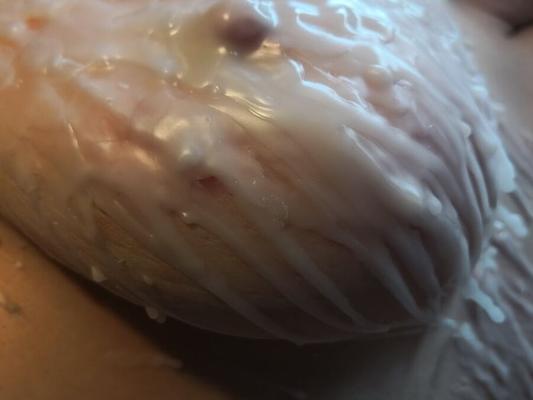 Breasts in hot wax