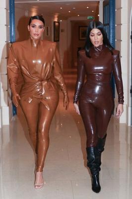 Kim and Kourtney in Latex