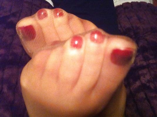 Red toes and nylons