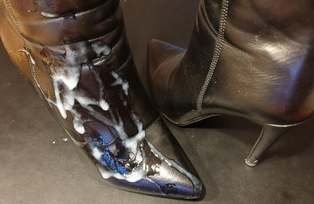 Cum covered boots