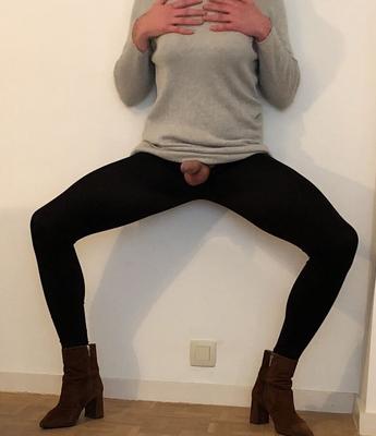 Tight knitted dress with pantyhose