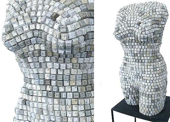 12P Female torsos made out of unusual materials