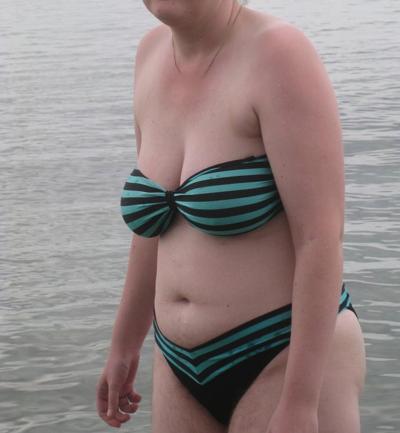 16P 705 - my wife Annett - beach voyeur and home with bikini