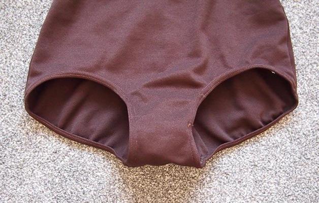 11P 1977 keynote brown fitted swimsuit