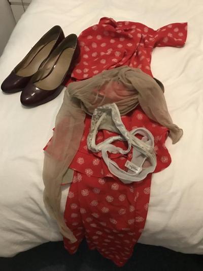 8P New vintage dress and vintage sheer 10 denier tights