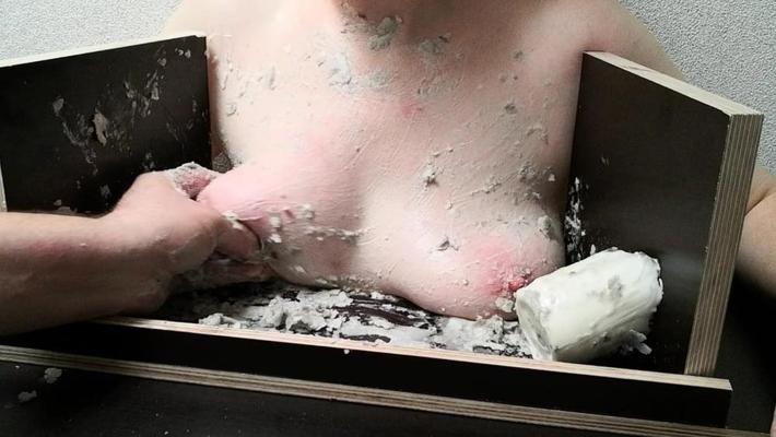 25P The tit torture device - extrem hot candle wax Part 2