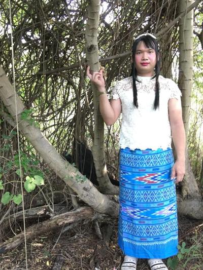 25P Thailand  blue dress set ladyboy