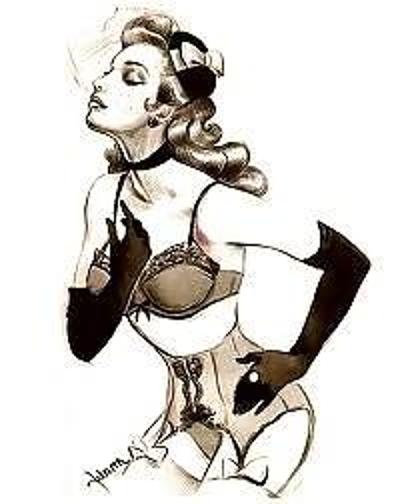 25P Erotic Drawings From The Past (Vintage) -L1390-