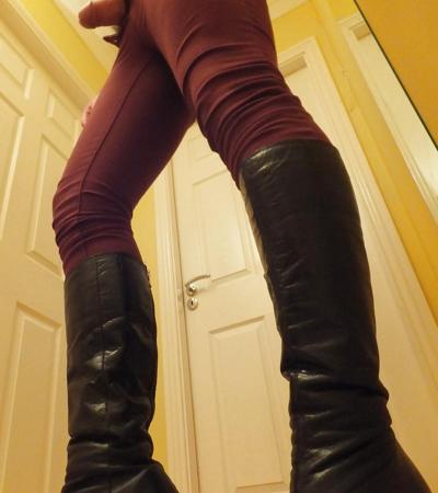 8P Me wearing my girlfriend's boots and heels