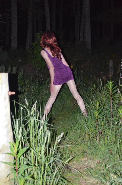 12P Sexy me in high heels and short dress outside